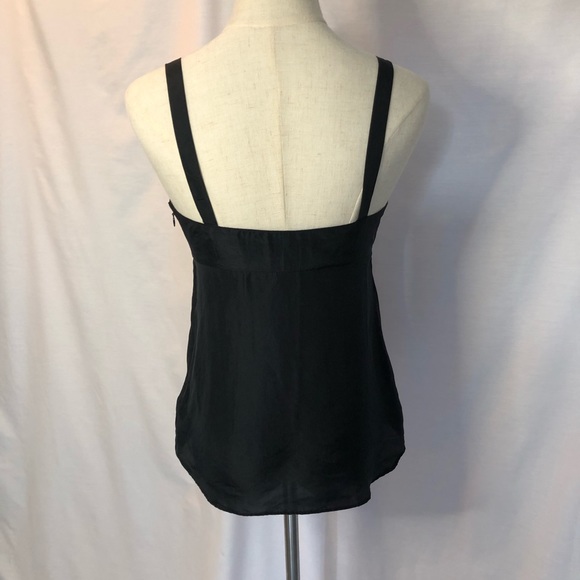 COUNTRY ROAD 100% Black Silk Camisole Size XS, buckle detail, zipper, straps - Picture 9 of 12